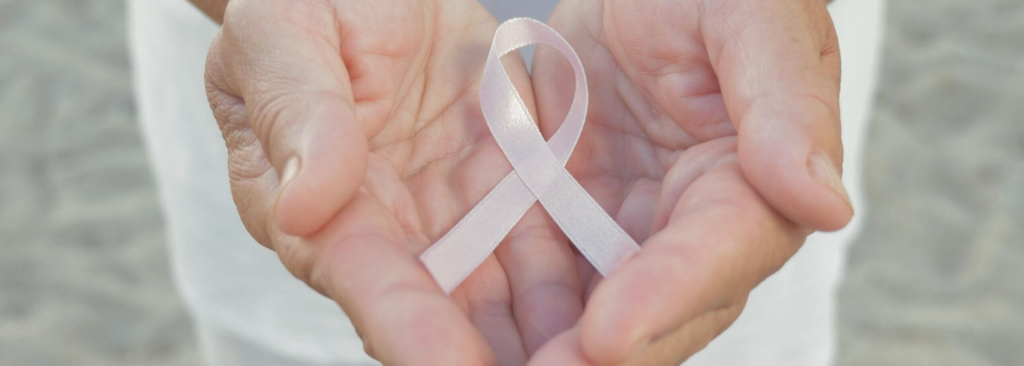 pink ribbon for breast cancer aware
