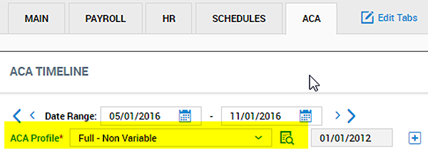 Assign ACA profile for new hires