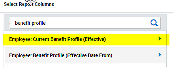 Add current benefit profile column